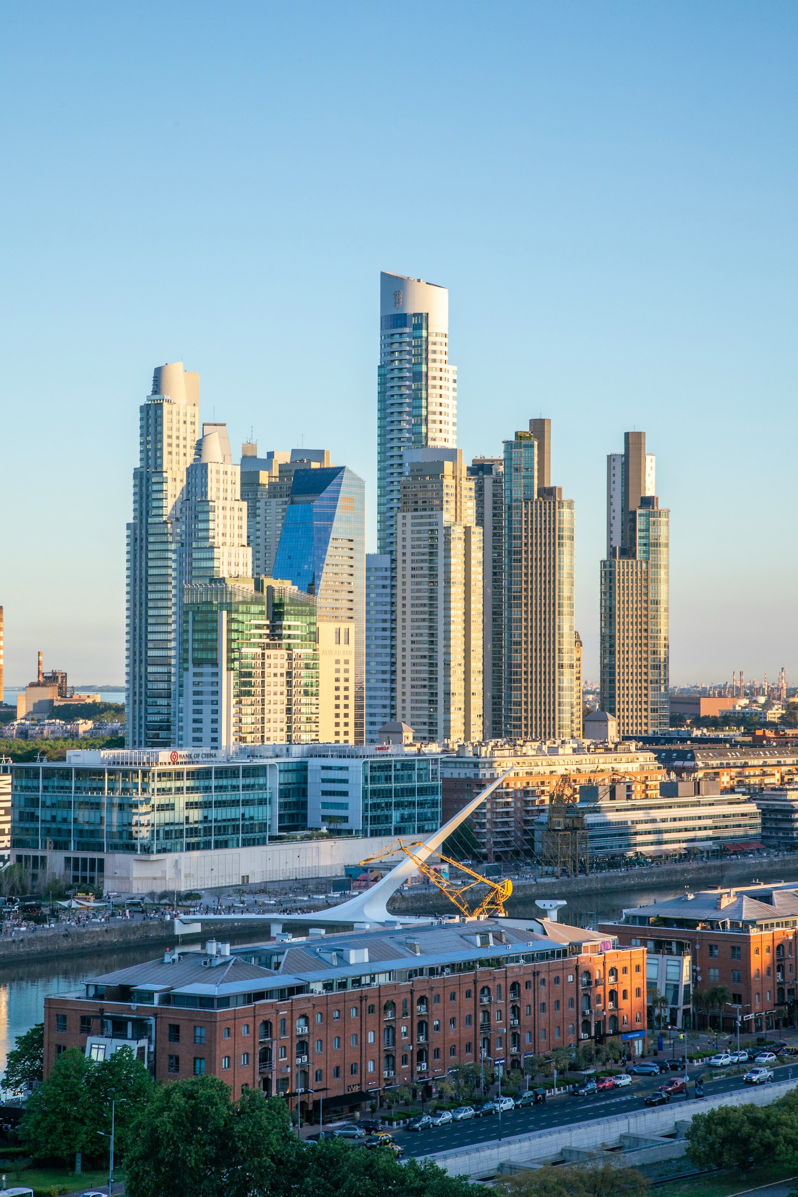 Residential towers of Buenos Aires at sunset